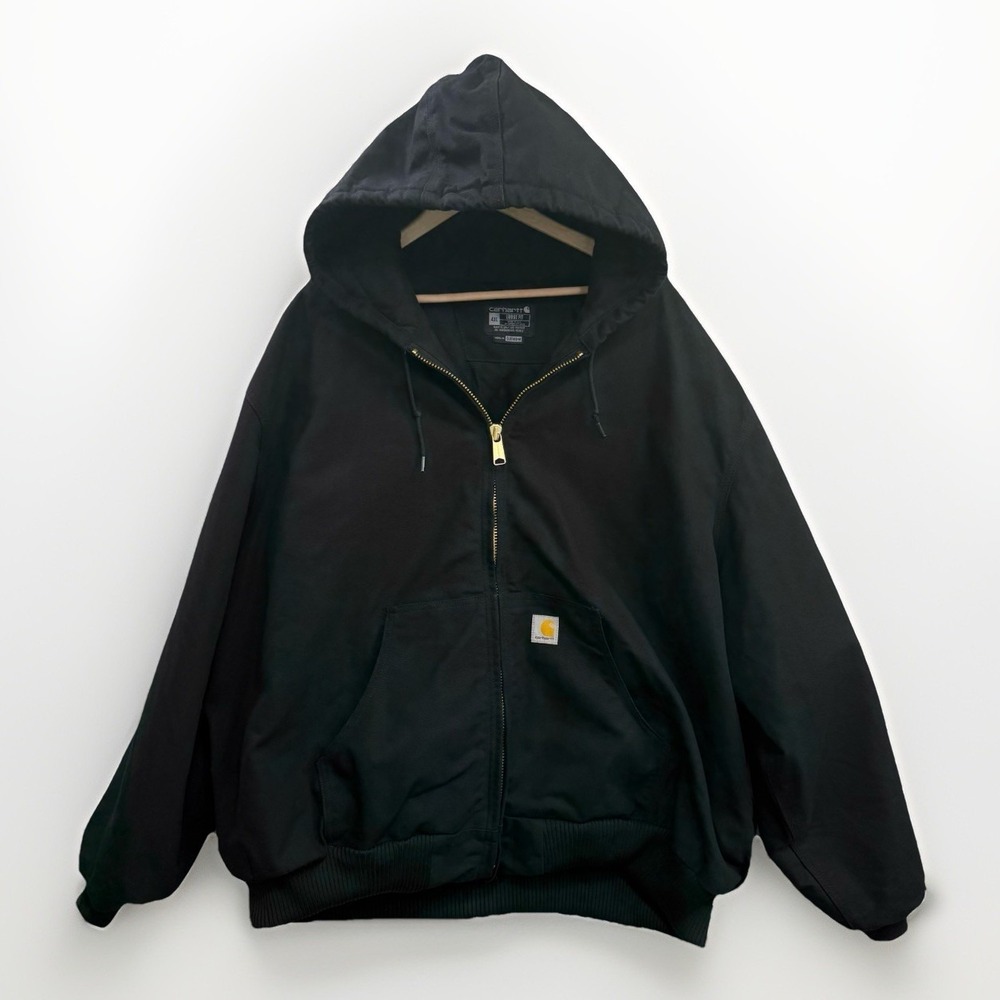 Carhartt J0140 Jacket 4XL Black Duck Canvas Insulated Quilted Lined Work Coat